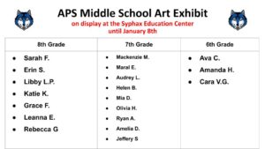 APS Middle School Art Exhibit -- 2019 selections