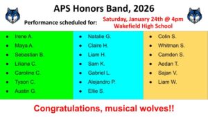 APS Honors Band, 2026