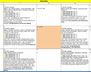 SEL TA Lessons for December 2025