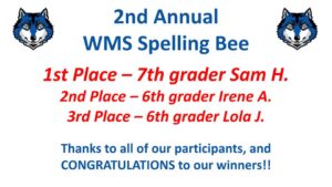 2nd Annual Spelling Bee, 2026 -- winners