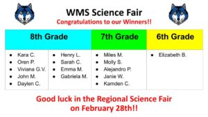 WMS Science Fair Winners, 2026