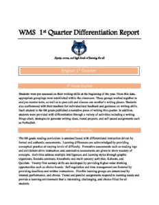 WMS 1st Quarter Differentiation Report
