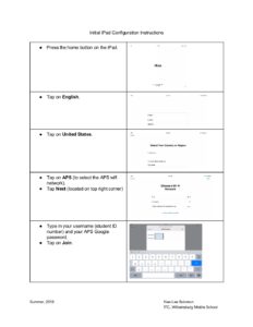 2018 Initial iPad Configuration Instructions