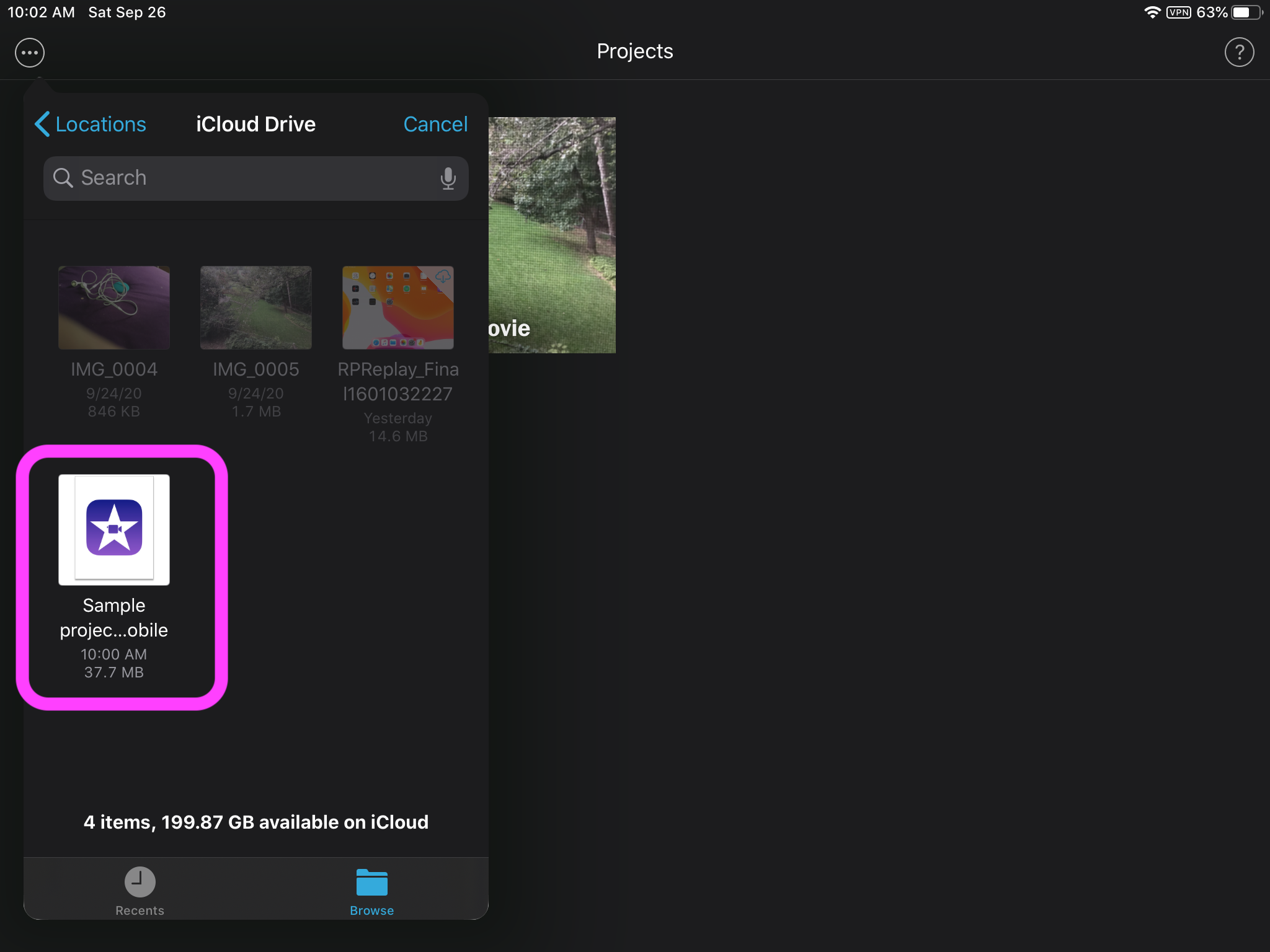 how to get pictures from icloud folder to imovie