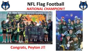 NFL Flag Football Nat. Champion -- Peyton J.