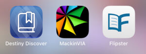 Destiny Discover, MackinVIA, Flipster icons