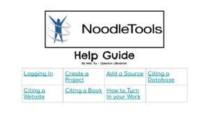 NoodleTools Help Guide - Mrs. Yu, Gunston Librarian
