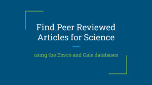 thumbnail of Finding Peer Reviewed Articles
