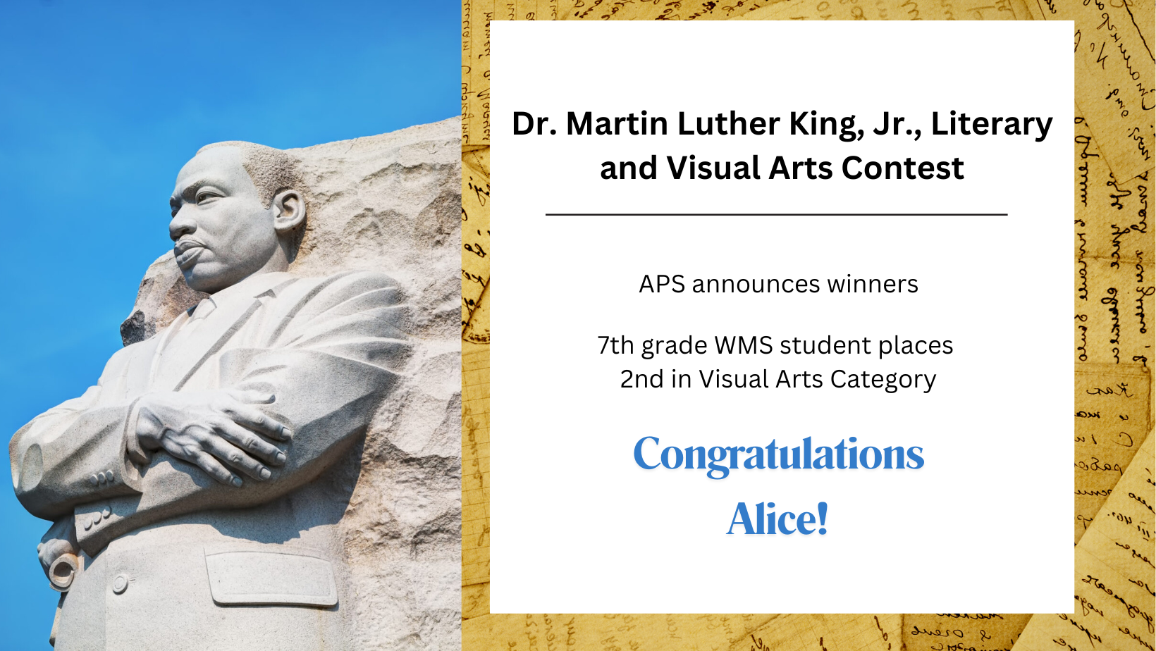 Martin Luther King Jr. Contest Winner announced
