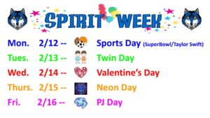 Spirit Week -- 2/12-2/16 2023