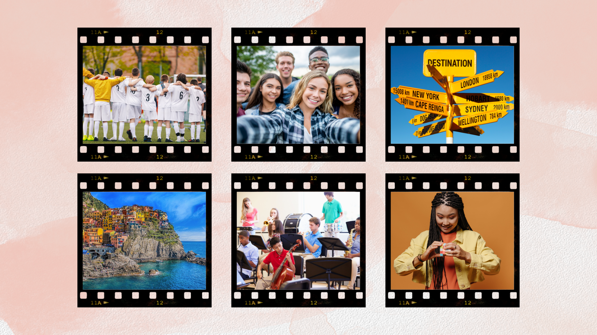 photo collage depicting student and family activities