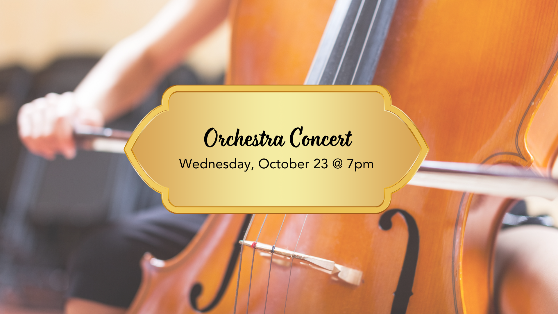 Orchestra concert Wednesday October 23 at 7pm