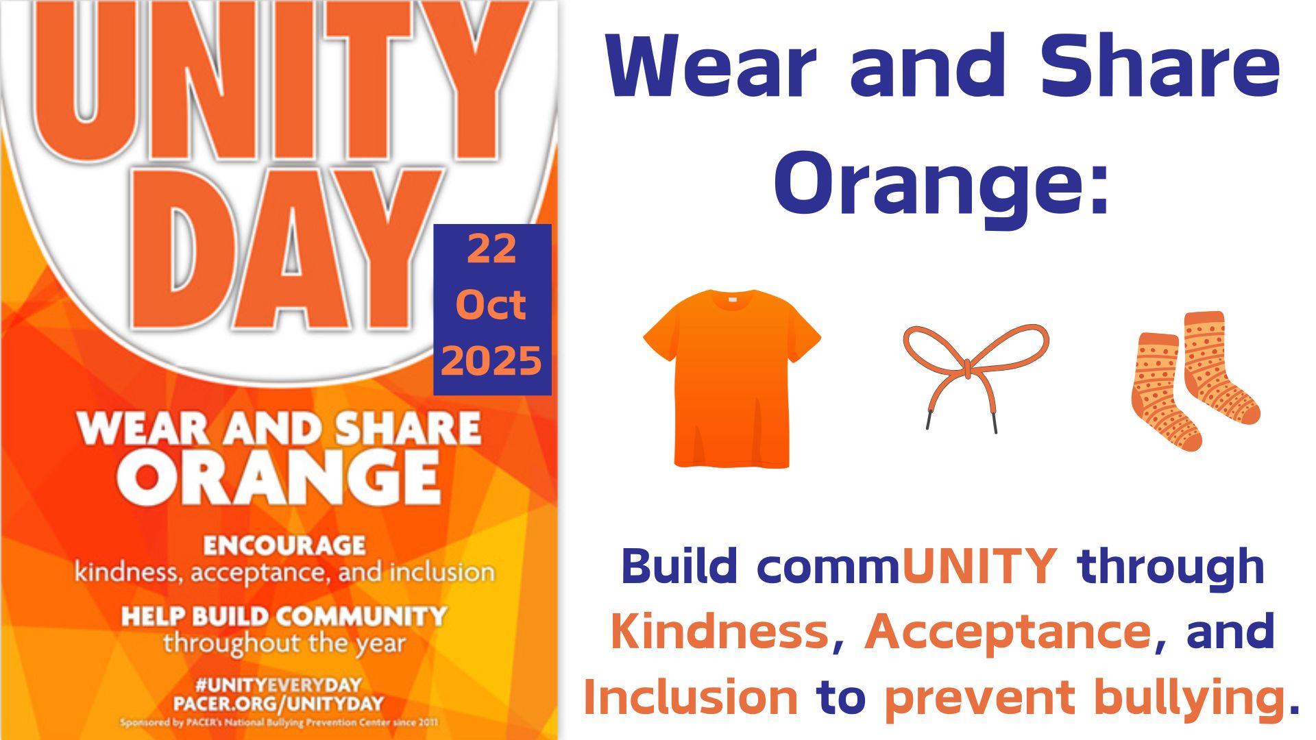 Unity day October 22 wear and share orange
