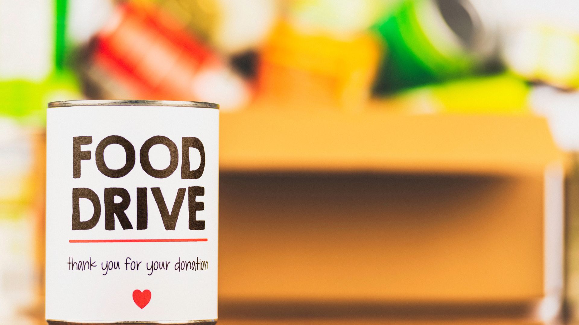 photo of a can of food with the words food drive thank you for your donation